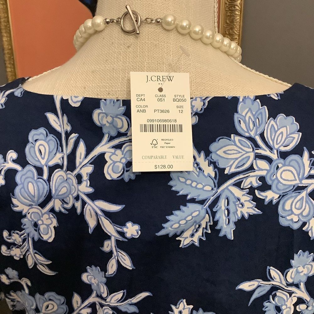 NWT ❤️ J. Crew Tiered Poplin‎ Puff Sleeve MIDI Dress 👗 - Picture 7 of 7